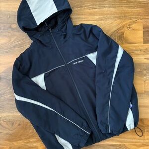 H&M Dark Blue and Light Gray Windbreaker